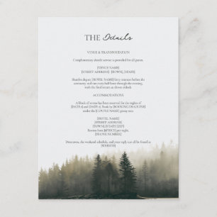 Details zur Hochzeit im Redwood Coast Pine Forest Begleitkarte
