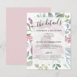 Details zur Hochzeit im Rustikalen Burgund Begleitkarte