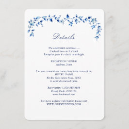 Details zur Hochzeit in Blau und Weiß Begleitkarte