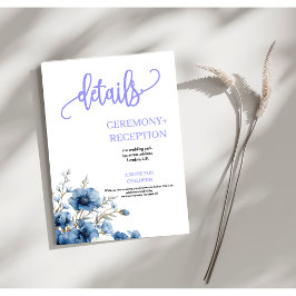 Details zur Hochzeit in Blau und Weiß Begleitkarte