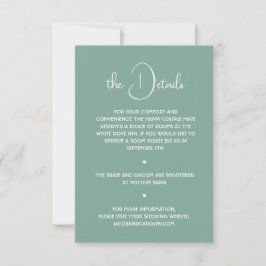 Details zur Hochzeit in Boho Wüste Sage Green Mini Einladung