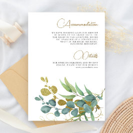 Details zur Hochzeit in der Eukalyptus-Gold-Zweigs Begleitkarte