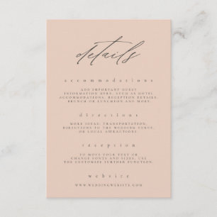 Details zur Hochzeit in der Fine Art Floral Begleitkarte