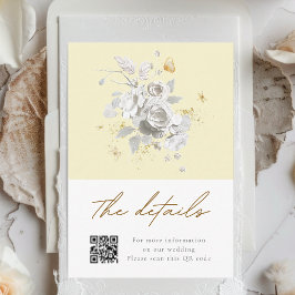 Details zur Hochzeit in der gelben Rose Begleitkarte