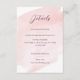 Details zur Hochzeit in Rosa Begleitkarte