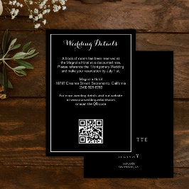 Details zur Hochzeit in Schwarz-Modern-Kallighraph Begleitkarte