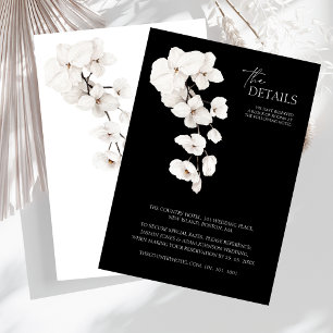 Details zur Hochzeit in Schwarz und Weiß Begleitkarte
