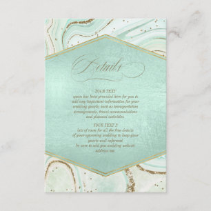 Details zur Hochzeit mit abstrakter Partnerin Mint Begleitkarte