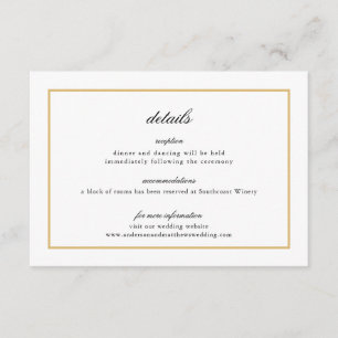 Details zur Hochzeit mit elegantem Script Begleitkarte