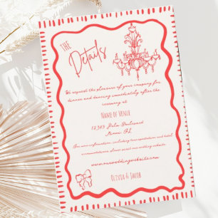 Details zur Hochzeit mit weißem, handgezogenem Bow Begleitkarte
