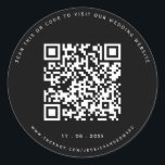 Details zur Hochzeit Qr Code Einfach Schwarz Minim Runder Aufkleber<br><div class="desc">Entworfen für Paare,  die die Einfachheit der modernen Ästhetik schätzen. Die Verwendung eines QR-Codes ermöglicht es Ihren Gästen,  detaillierte Informationen über Ihre Hochzeit zu erhalten,  während das schwarze und minimale Design eine Touch von Klasse hinzufügt.</div>