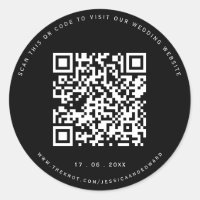 Details zur Hochzeit Qr Code Einfach Schwarz Minim