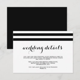 Details zur Hochzeit Schwarz und Weiß Begleitkarte