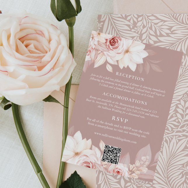 Details zur Hochzeit und UAWG von Blush Bloral Begleitkarte (Von Creator hochgeladen)