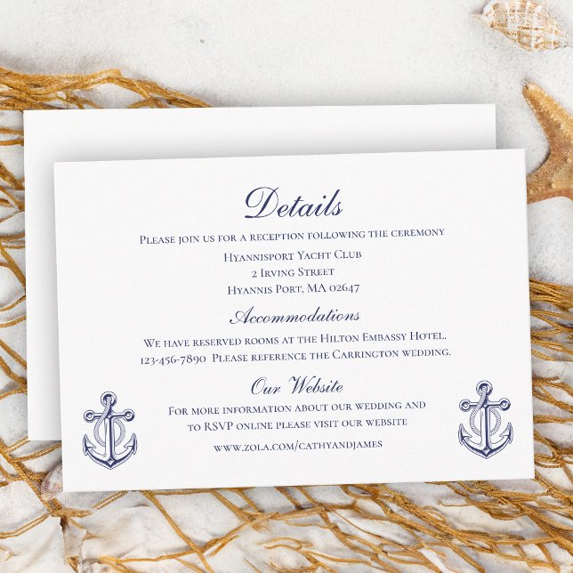 Details zur Hochzeit von Anchor Navy Begleitkarte (Von Creator hochgeladen)
