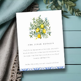 Details zur Hochzeit von Boho Watercolor Gelben Zi Begleitkarte