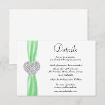 Details zur Hochzeit von Diamond Heart Green Ribbo