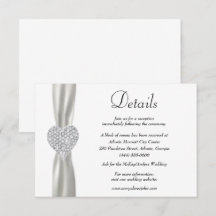 Details zur Hochzeit von Diamond Heart White Ribbo