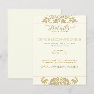Details zur Hochzeit von Elfenbein und Goldschädig Einladung