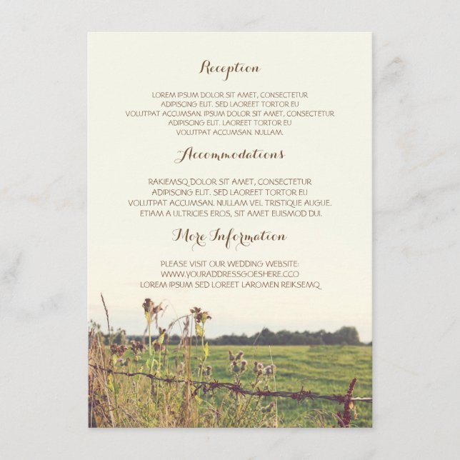 Details zur Hochzeit von Furnieren Begleitkarte (Vorderseite)