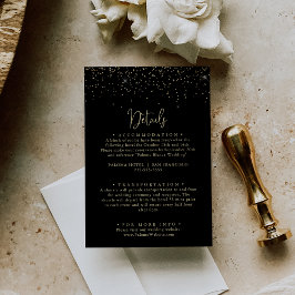 Details zur Hochzeit von Gold Confetti-Kalligrafie Begleitkarte