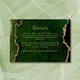 Details zur Hochzeit von Gold Green Agate Begleitkarte
