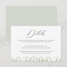 Details zur Hochzeit von Gras am Strand Einladung
