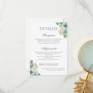 Details zur Hochzeit von Grünen Blumen auf Spanisc Dankeskarte