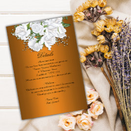Details zur Hochzeit von Metallischen Orangen- und Begleitkarte