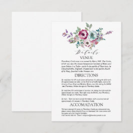Details zur Hochzeit von Mint & Mauve Floral Begleitkarte