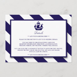 Details zur Hochzeit von Nautic Stripes & Navy Blu Begleitkarte