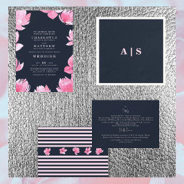 Details zur Hochzeit von Navy und Pink Einladung