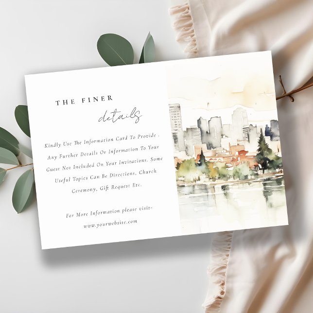 Details zur Hochzeit von Portland Oregon Skyline Begleitkarte (Von Creator hochgeladen)