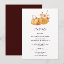 Details zur Hochzeit von Rustic Fall Gold Floral P Begleitkarte