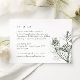 Details zur Hochzeit von Rustikal Green Pine RSVP Karte