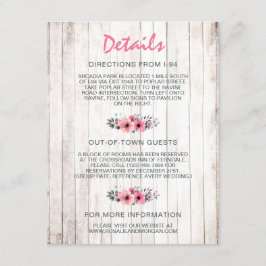 Details zur Hochzeit von rustikalem Holz Begleitkarte