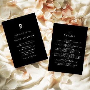 Details zur Hochzeit von Schwarz-Modern-Script-Mon Einladung