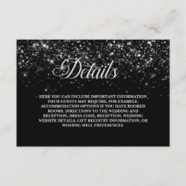 Details zur Hochzeit von Schwarzen Glitzer Begleitkarte