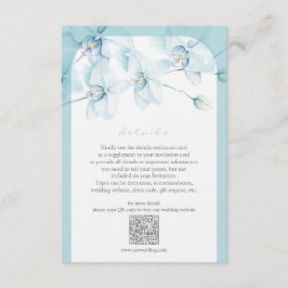 Details zur Hochzeit von Soft Blue Orchid Begleitkarte