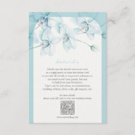 Details zur Hochzeit von Soft Blue Orchid Begleitkarte