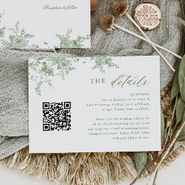 Details zur Hochzeit von Toile Sage Green Floral Begleitkarte