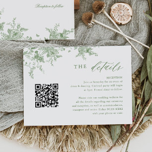 Details zur Hochzeit von Toile Sage Green Floral Begleitkarte