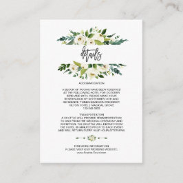 Details zur Hochzeit von weißem Blumenrahmen in Wa Begleitkarte