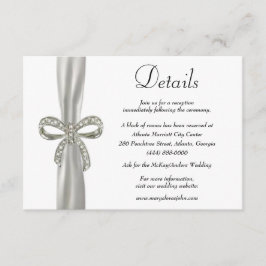 Details zur Hochzeit von White Ribbon Diamond Bow Begleitkarte