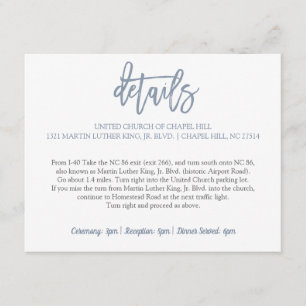 Details zur Hochzeitkarte   Pinselart (Dusty Blue) Begleitkarte