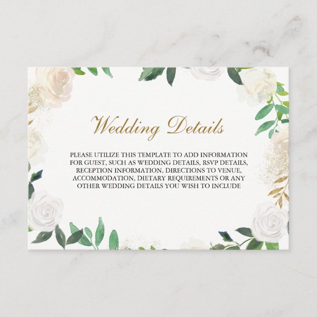 Details zur Hochzeitsempfehlung für Goldwasser Begleitkarte (Vorderseite)