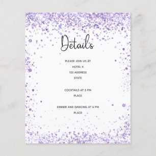 Details zur Hochzeitsempfehlung für violetten Glit