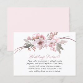 Details zur Hochzeitsempfehlung in Rosa und Grau Einladung