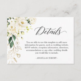 Details zur Hochzeitsempfehlung mit weißer Rose gr Begleitkarte