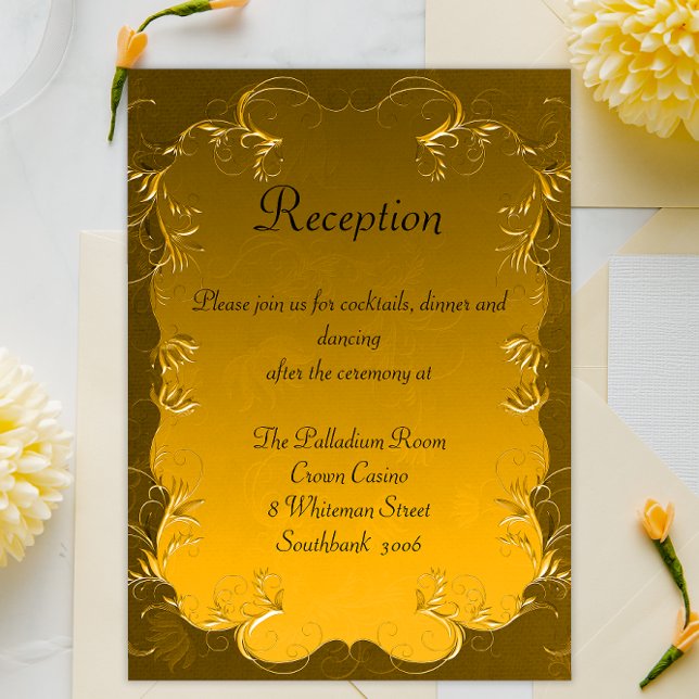 Details zur Hochzeitsempfehlung von Gilded Grandeu Begleitkarte (Von Creator hochgeladen)